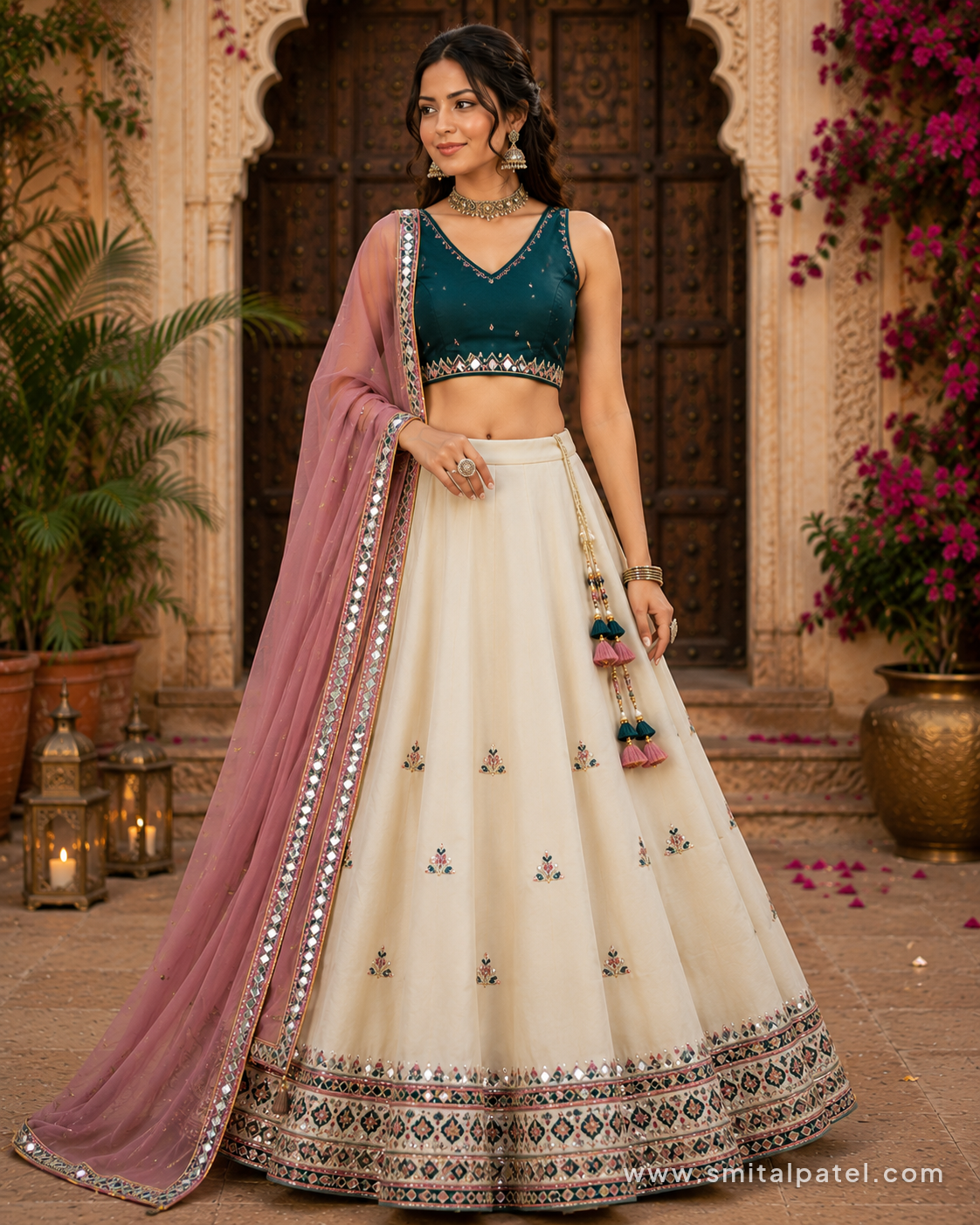 Classic Off White Navratri Chaniya Choli