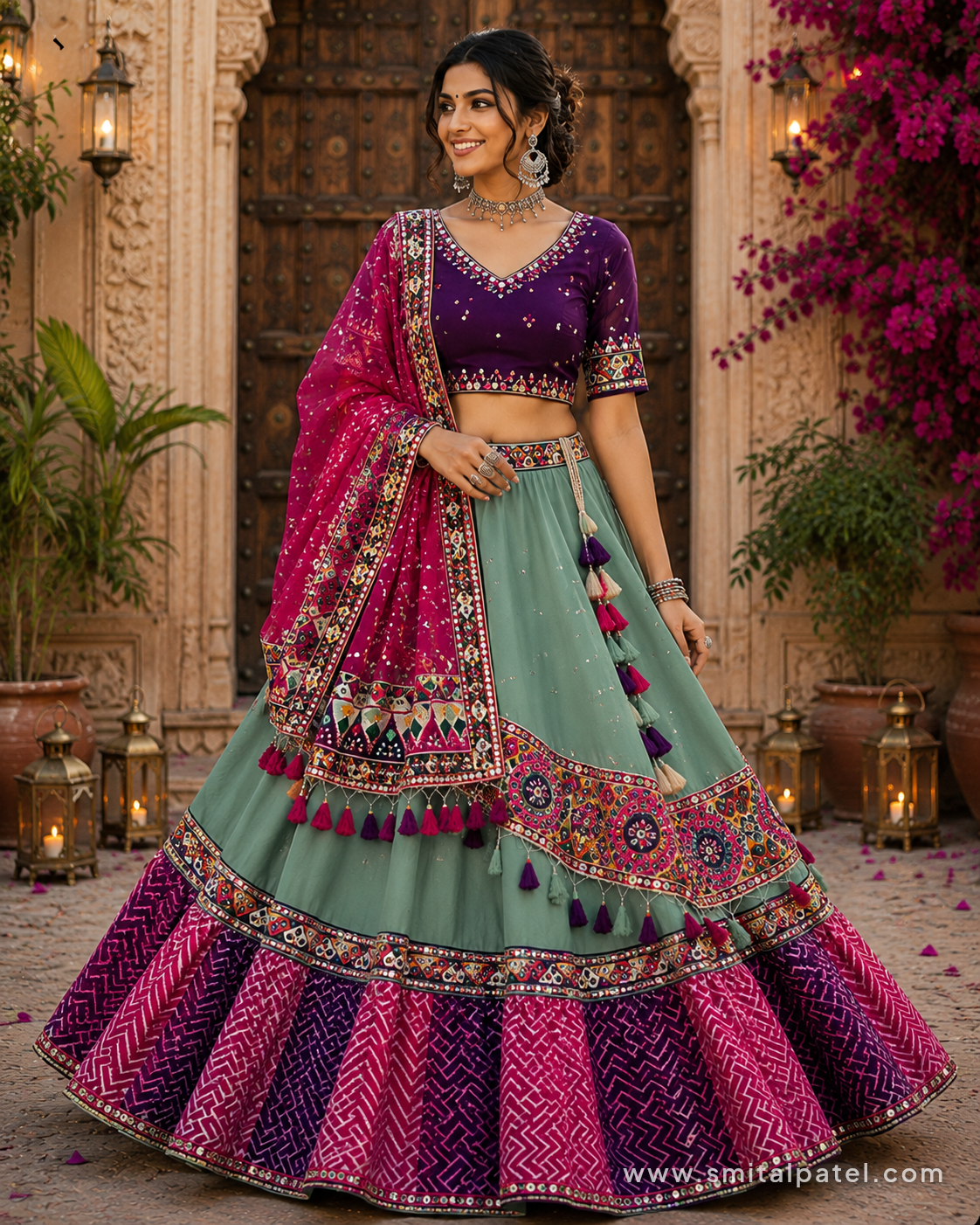 Royal Sage Green Navratri Chaniya Choli